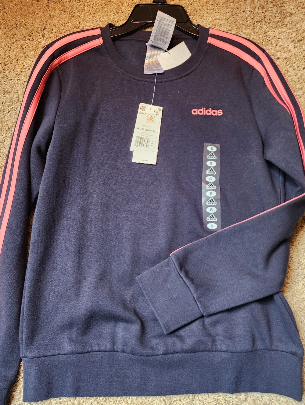 Women New Adidas Blue Oink Sweatshirt Small S